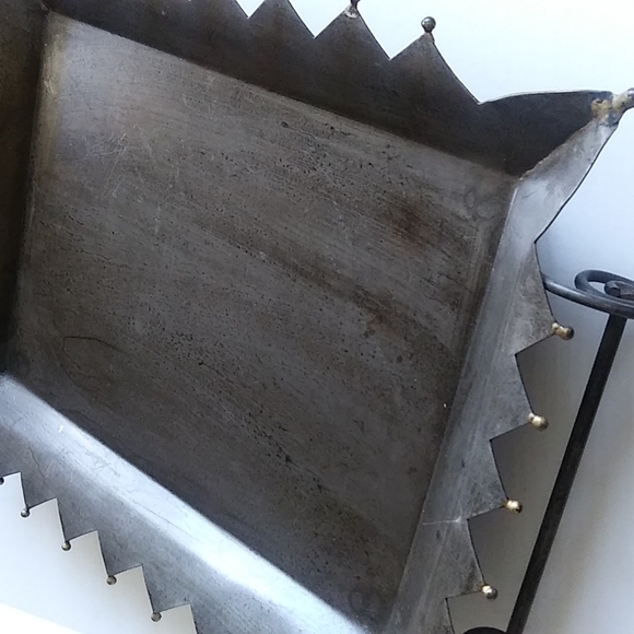 Unique Vintage Dining Vtg Large Metal Serving Tray Heavy Duty Rectangular Poshmark